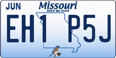 MO license plate EH1P5J