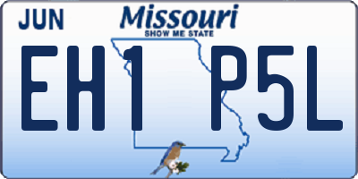MO license plate EH1P5L