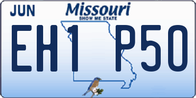 MO license plate EH1P5O