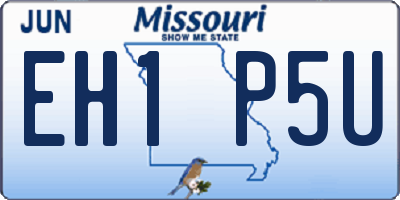 MO license plate EH1P5U