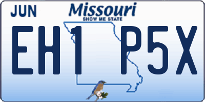 MO license plate EH1P5X