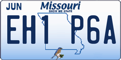 MO license plate EH1P6A
