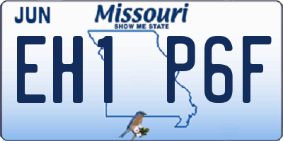 MO license plate EH1P6F