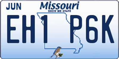 MO license plate EH1P6K