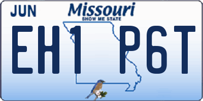 MO license plate EH1P6T