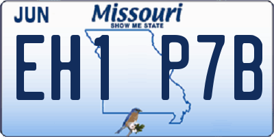 MO license plate EH1P7B
