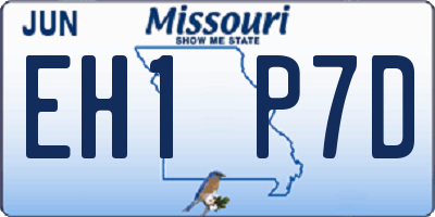 MO license plate EH1P7D