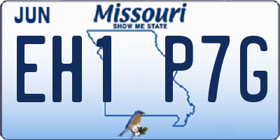MO license plate EH1P7G