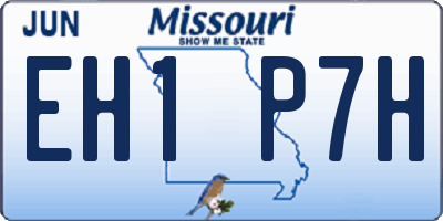 MO license plate EH1P7H