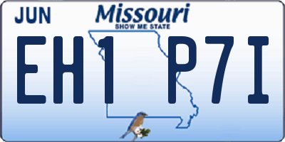 MO license plate EH1P7I