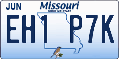 MO license plate EH1P7K