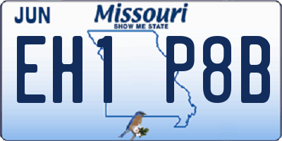MO license plate EH1P8B