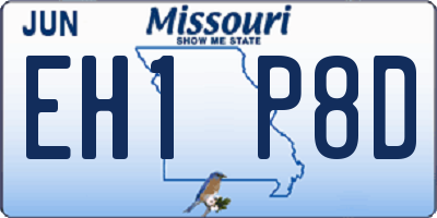 MO license plate EH1P8D