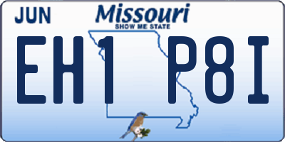 MO license plate EH1P8I