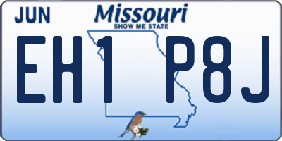 MO license plate EH1P8J