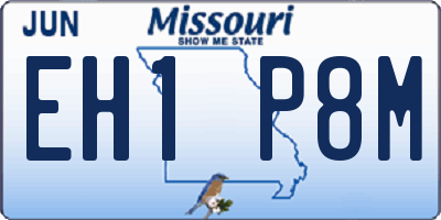 MO license plate EH1P8M