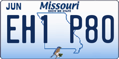 MO license plate EH1P8O