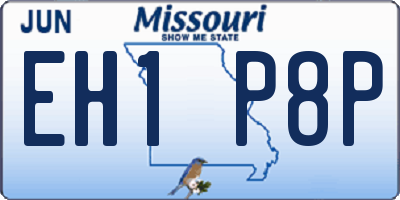 MO license plate EH1P8P