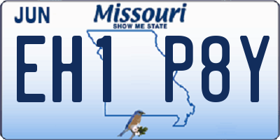 MO license plate EH1P8Y