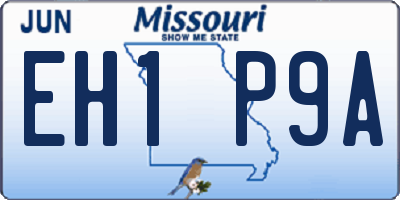 MO license plate EH1P9A