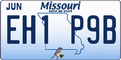 MO license plate EH1P9B