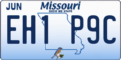 MO license plate EH1P9C