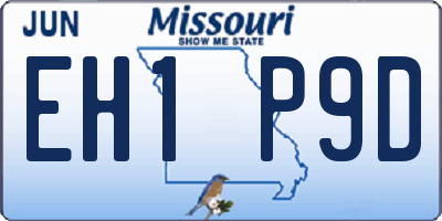 MO license plate EH1P9D