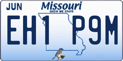 MO license plate EH1P9M