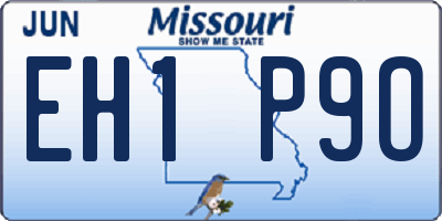 MO license plate EH1P9O
