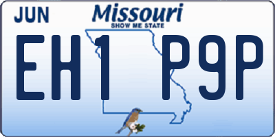 MO license plate EH1P9P