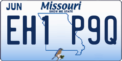 MO license plate EH1P9Q