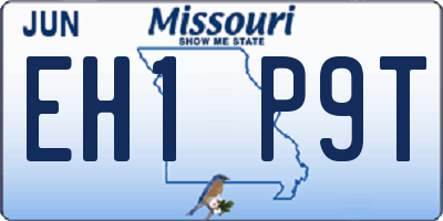 MO license plate EH1P9T