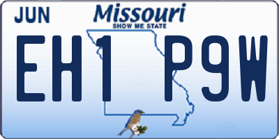 MO license plate EH1P9W