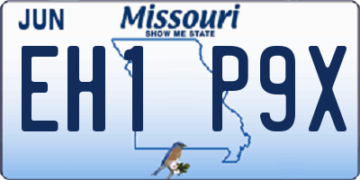 MO license plate EH1P9X