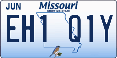 MO license plate EH1Q1Y