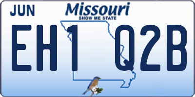 MO license plate EH1Q2B