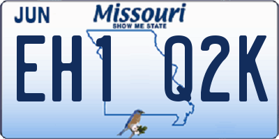 MO license plate EH1Q2K
