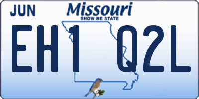 MO license plate EH1Q2L