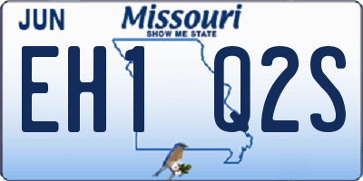 MO license plate EH1Q2S
