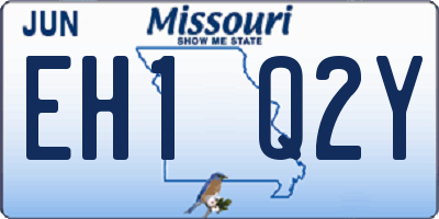 MO license plate EH1Q2Y