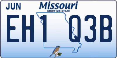 MO license plate EH1Q3B