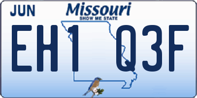 MO license plate EH1Q3F