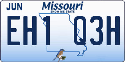 MO license plate EH1Q3H
