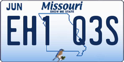 MO license plate EH1Q3S