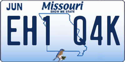 MO license plate EH1Q4K