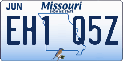 MO license plate EH1Q5Z