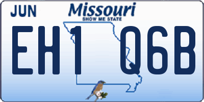 MO license plate EH1Q6B