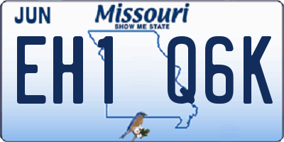 MO license plate EH1Q6K