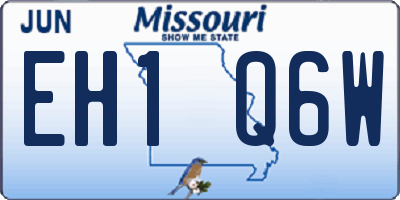 MO license plate EH1Q6W