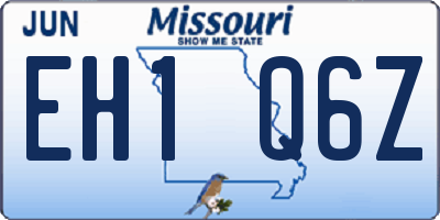 MO license plate EH1Q6Z